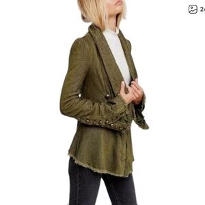 Free People Throwback Military Inspired Boho Jacket Size Small